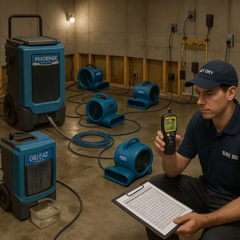 Structural Drying and Dehumidification process in Walkersville, MD